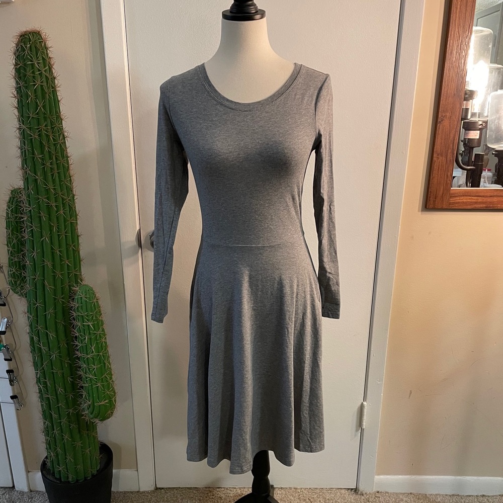 Gray Knee Length Dress